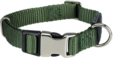 Trixie Premium, нашийник з металевою клямкою, ML, 34-52см/20мм, оливковий